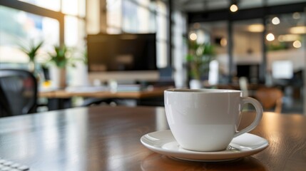 cup of tea to the desk in the office