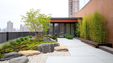 Minimalist Rooftop Garden Inspired by Japanese Design