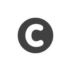 Copyright icon Vector logo outline