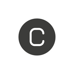 Copyright icon Vector logo outline