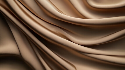 Obraz premium Elegant draped fabric in warm beige tones showcasing intricate folds and textures