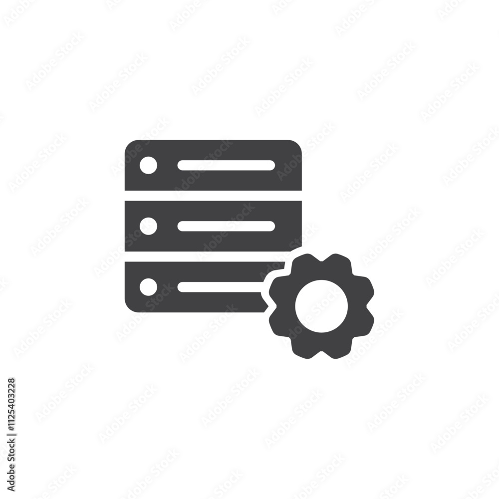Poster data center configuration vector logo outline