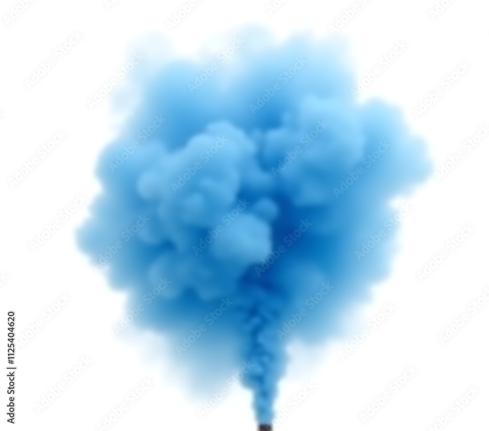 Poster blue smoke explosion image isolated on a white background with transparent png format for easy use a