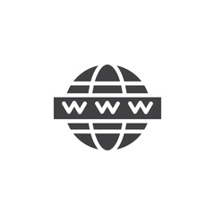 World Wide Web icon Vector logo outline