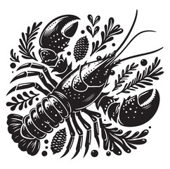 Lobster Silhouette vector illustration