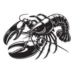 Lobster Silhouette vector illustration