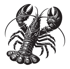 Lobster Silhouette vector illustration