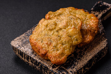 Delicious fried pork or chicken chops breaded with salt and spices