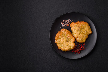 Delicious fried pork or chicken chops breaded with salt and spices