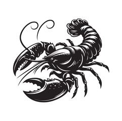 Lobster Silhouette vector illustration