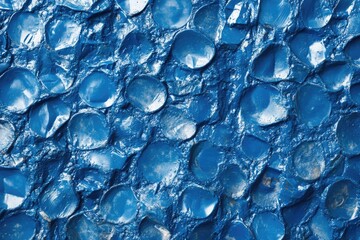 Urban Aesthetic: Rough Texture of Weathered Blue Plastic Wall with Architectural Details