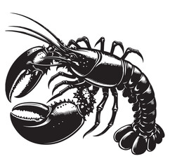 Lobster Silhouette vector illustration
