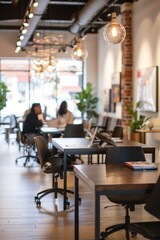 Fototapeta premium Vibrant Co-Working Space with Modern Design and Young Professionals