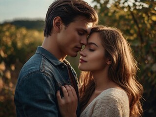 Obraz premium couple kissing