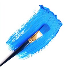 Vibrant Blue Brush Stroke - Abstract Art Essence for Logos, Banners, and Creative Designs