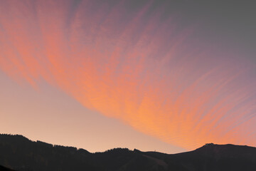 Abendrot, wolken, schmittenhöhe, landschaft.