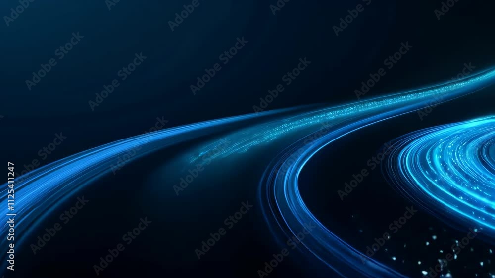 Poster futuristic light trails abstract background. dynamic digital animation. high-speed data transmission