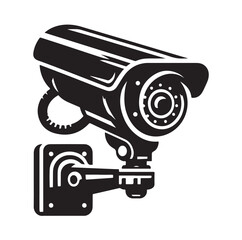 silhouette of cctv camera  vector illustration