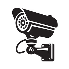 silhouette of cctv camera  vector illustration