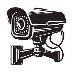 silhouette of cctv camera  vector illustration