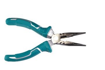 Long nose pliers hand tool, hand tools include wrenches, pliers, cutters, files, striking tools, struck or hammered tools, screwdrivers, vises, clamps, snips, hacksaws, drills, and knives