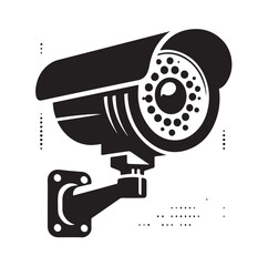 silhouette of cctv camera  vector illustration