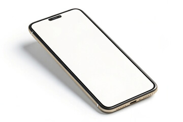 Golden Smartphone Mockup - Blank Screen on White Background