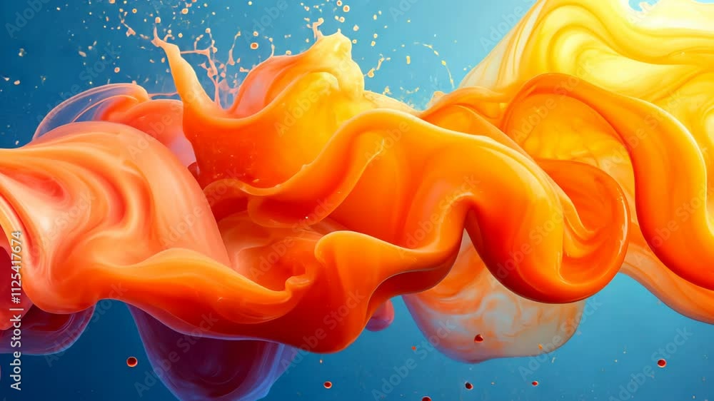 Poster vibrant swirls of orange and yellow create mesmerizing patterns in a dynamic and colorful display of