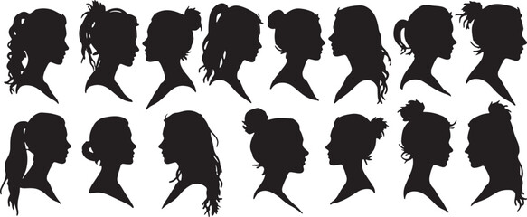 silhouette woman face black colour