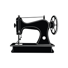 Vintage Sewing Machine Vector Illustration for Crafting, Tailoring, and Textile Design