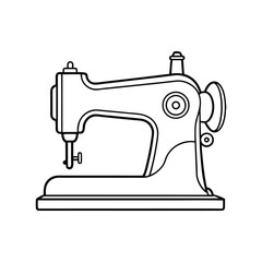 Vintage Sewing Machine Vector Illustration for Crafting, Tailoring, and Textile Design