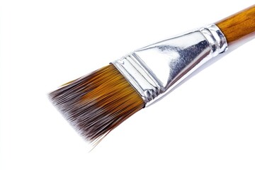Fototapeta premium Silver Paint Brush on White Background for Decorating and Interior Projects