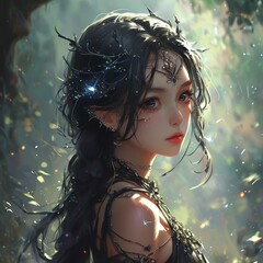 Dreamy Anime Girl in a Field of Sunflowers