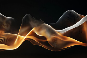 A mesmerizing 3D wallpaper with abstract glowing patterns that move and shift in the dark black background, creating a fluid, ethereal atmosphere.