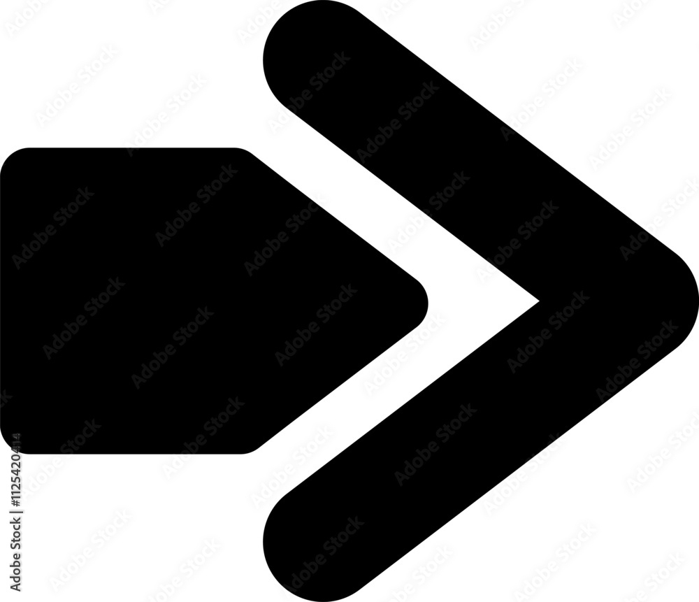 Poster bold double black arrow pointing right, symbolizing dynamic progress and forward movement. this grap