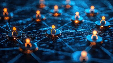 Business Network Concept: Group of Businessperson, Teamwork, Human Resources
