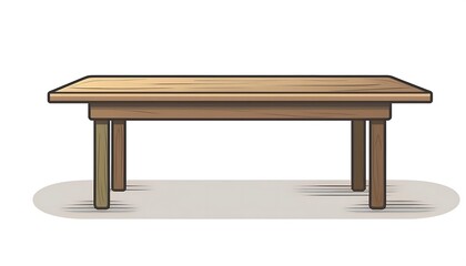 Table furniture icon in flat style. Wooden table vector illustration on isolated background. Dinner desk sign business concept.