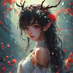 Playful Anime Girl in School Uniform with a Cheerful Pose