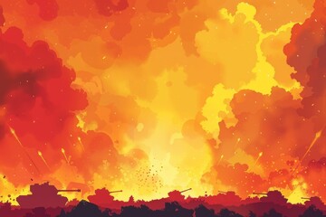 Obraz premium A war torn cityscape for graphic art