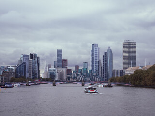 London skyline on an overcast day in Central London