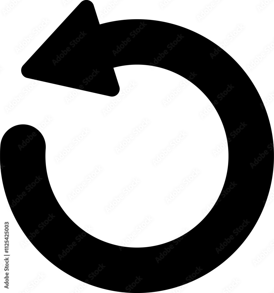 Poster circular arrow rotating counterclockwise, creating a seamless loop that symbolizes concepts of repet