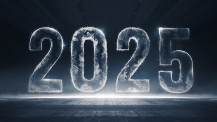 A minimalist illustration of the typography of the number 2025, clean and modern design, perfect for New Year themes and celebrations.

