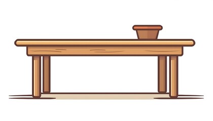 Table furniture icon in flat style. Wooden table vector illustration on isolated background. Dinner desk sign business concept.