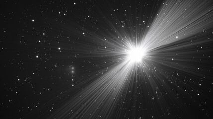 Fototapeta premium Bright Starburst Cosmic Rays Galaxy Space Background Celestial Light