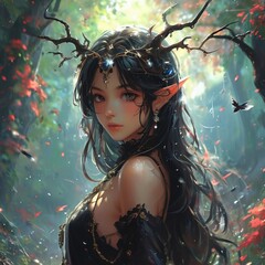 Cool Anime Girl with Cyberpunk Aesthetic and Neon Lights