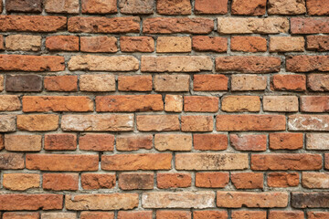 Obraz premium Rustic Brick Wall Texture Weathered Red Brick Background