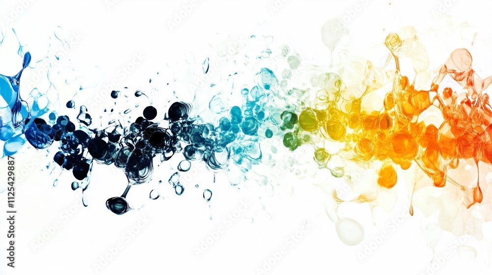 Poster abstract colorful background with bubbles and fluid shapes