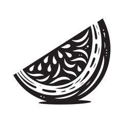 Watermelon slice silhouette vector illustration