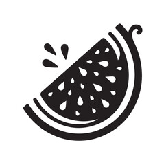 Watermelon slice silhouette vector illustration