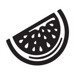 Watermelon slice silhouette vector illustration